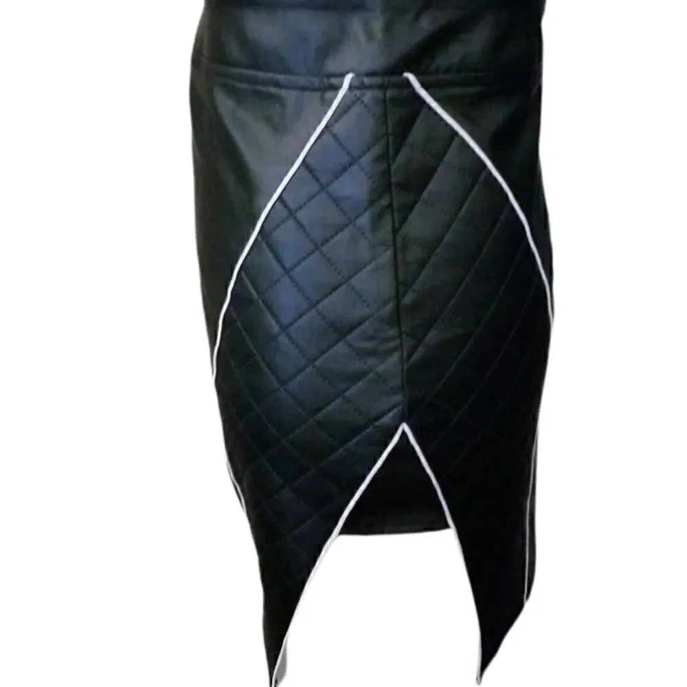 NWT Quilted leather asymmetrical moto skirt